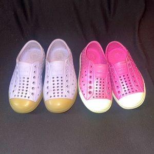 TWO PAIRS INCLUDED IN SALE! Native Jefferson Girls size 7 (both pairs included).